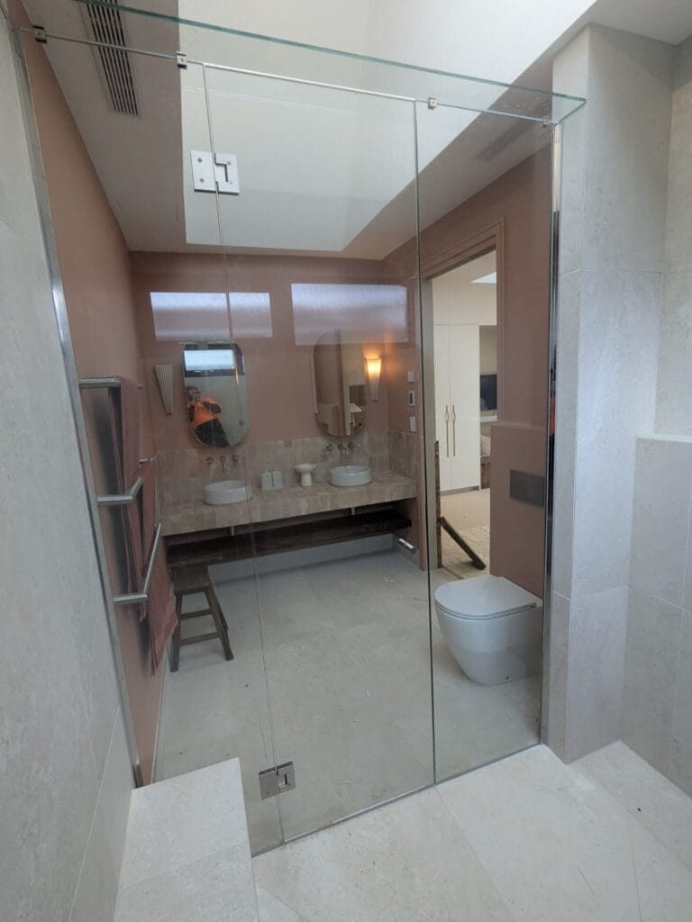 Shower screen for small bathrooms Ballarat installation by Glazify